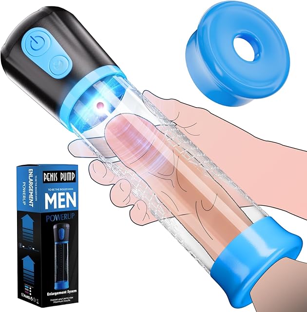 Electric Penis Enlarge Vacuum Pump, Automatic Penis Pump Sex Toys with 3 Suction Modes, Rechargeable Penis Enlargement Pump, Male Masturbator Air Pressure Adult Toys for Bigger, Stronger Erections