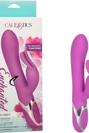 CalExotics Enchanted Bunny Massager - Waterproof Vibrator Toys for Couples - Adult Sex Clitoral G Spot Rabbit Massager - Purple