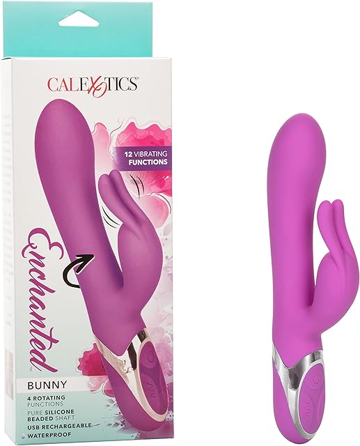 CalExotics Enchanted Bunny Massager - Waterproof Vibrator Toys for Couples - Adult Sex Clitoral G Spot Rabbit Massager - Purple