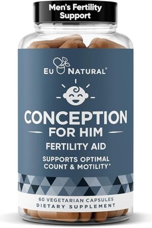 Conception For Him ? Fertility Supplements for Men, Male Fertility Booster & Prenatal ? Optimal Sperm Count, Motility Strength ? Ashwagandha, Folate Folic Acid,Magnesium & Zinc ? 60 Veg Soft Capsules