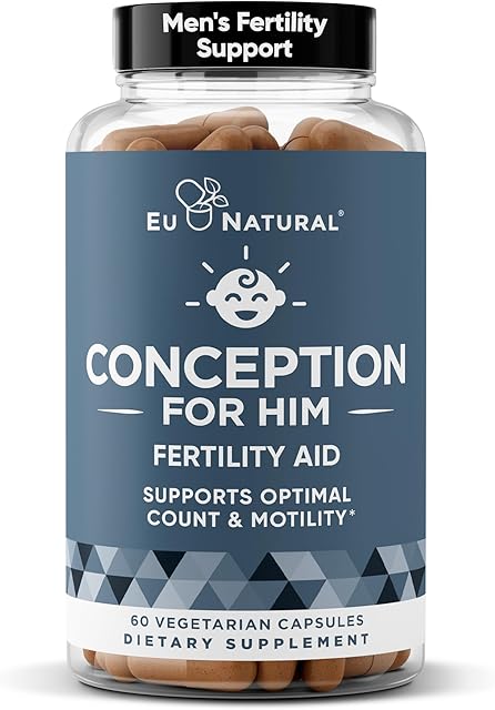Conception For Him ? Fertility Supplements for Men, Male Fertility Booster & Prenatal ? Optimal Sperm Count, Motility Strength ? Ashwagandha, Folate Folic Acid,Magnesium & Zinc ? 60 Veg Soft Capsules