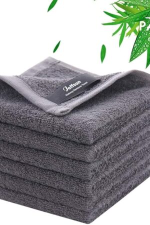 Wash Cloths 6 Pack, Super Soft and Skin Friendly Face Towel for Sensitive Skin, Reusable Washable Makeup Remover Cloth, 10x10 inch Small Face Washcloth, Easy to Rinse Dark Grey Facial Cleaning Cloths