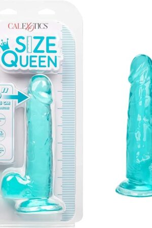 CalExotics Size Queen 6 Inch Dildo with 5.25 Inch Shaft Circumference and Sturdy Suction Cup - Blue SE-0260-10-2