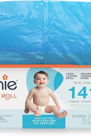 Diaper Genie Easy Roll Refill | 30 Bags Per Refill | Holds Up to 1410 Newborn Diapers | Odor Control | Diaper Pail Refill Bags | Fits Diaper Genie Signature & Platinum Pails