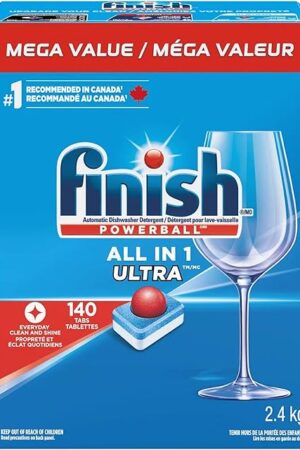 Finish Powerball Automatic Dishwasher Detergent, All in 1 Ultra Powerful Clean, 24 KG - 140 Tabs
