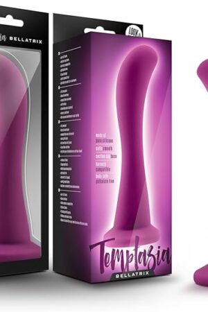 Blush Novelties Temptasia Bellatrix - Puria Silicone G Spot Stimulator - Featuring Satin Smooth Ultrasilk for A Sensuous Feel - Works Great with A Strap On - A Luxury Sex Toy for Women - Plum