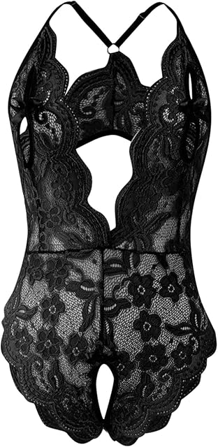Women Sexy Lingerie V Neck Lace Underwear Backless Strap Bodysuit Sultry Tight Fit Seductive Apparel