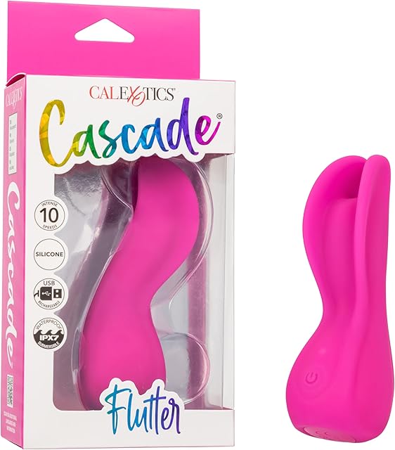 CalExotics Cascade Flutter Waterproof Silicone Rechargeable Clitoral Vibrator Pink - SE-4370-97-3