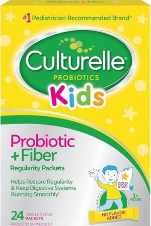 Culturelle Kids Probiotic + Fiber Packets (Ages 1+) - 24 Count - Digestive Health & Immune Support - Helps Restore Regularity (Packaging may vary)