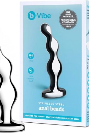 b-Vibe Stainless Steel Anal Beads - Prostate Massager Anal Plug Toy, Sex Toys for Adults