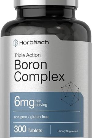 Horb?ach Triple Boron Complex 6 mg Supplement | 300 Tablets | for Men and Women | Vegetarian, Non-GMO & Gluten Free | Triple Action Boron Citrate, Boron Glycinate, Boron Asparate