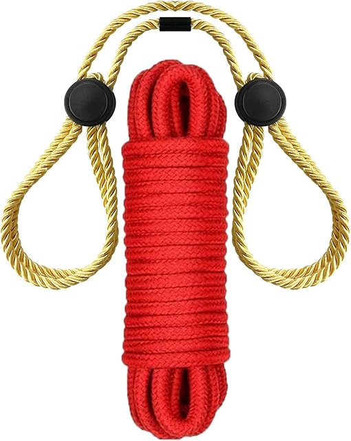 BDSM Bondage Rope Restraint Kits Adult Sex Toys for Women Couples,Soft Cotton Sex Rope 1Pcs & Handcuffs Bracelets Leg Straps 1Pcs,Sex Slave Bed Bondage Gear & Accessories Sex Toys for Sex Game