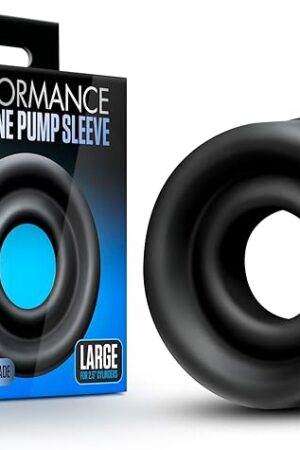 Blush Performance Advanced Silicone Penis Pump Sleeve - Large Size, Fits 225" to 25" Cylinders, Strong Vacuum Seal, Soft Universal Comfort Fit, Penis Enlargement Accessory - (Black)