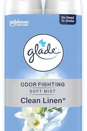 Glade Air Freshener Room Spray, Clean Linen Scent, Odor Fighting to Deliver Long Lasting Freshness, 8 Oz, 2 Count