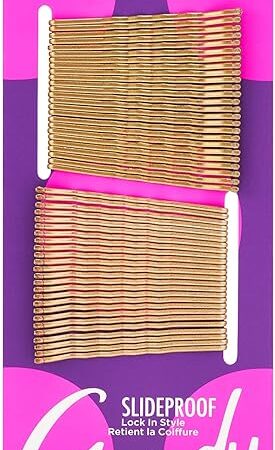 Goody SlideProof Bobby Pins - 50 Ct, Metallic Blonde, High Gloss Bobby Hair Pins for Styling, Lock In Style, Comfortable, Pain-Free Hair Accessories for Women & Men, All Hair Types
