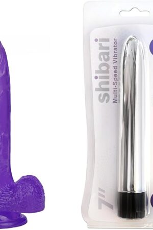 Harness Compatible 7 inch Dildo, 7 inch Classic Vibrator