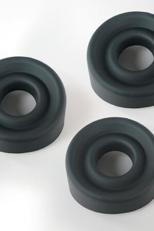 LeLuv Penis Pump Sleeve Large Black Silicone for 2.50 Inch to 2.75 Inch Cylinders 3-Pack