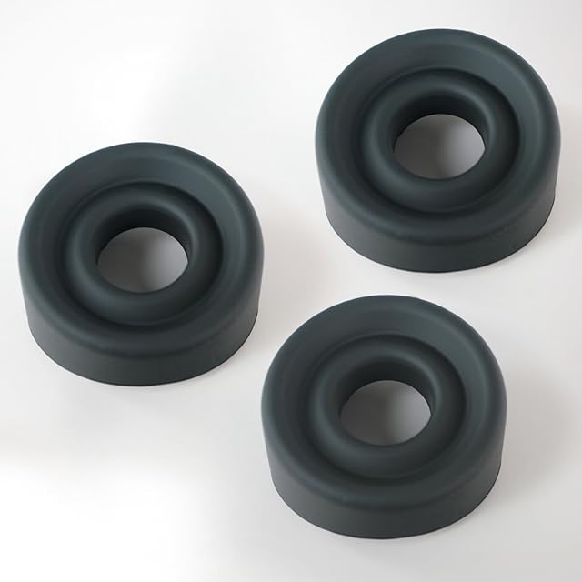 LeLuv Penis Pump Sleeve Large Black Silicone for 2.50 Inch to 2.75 Inch Cylinders 3-Pack
