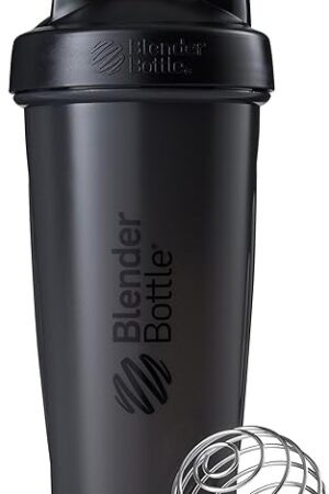 BlenderBottle Classic Shaker Bottle Perfect for Protein Shakes and Pre Workout, 28-Ounce, Black