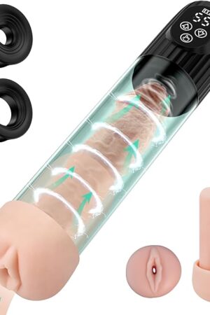 Electric Water Penis Pump,Automatic Sucking Male Masturbator with 8 Training Suction Intensities, IPX 6 Full Waterproof Automatic Male Masturbator with 3 Traning Sleeves, Sex Toys for Men Erection