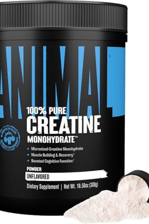 Animal Creatine Monohydrate Powder ? Micronized Creatine for Women and Men, Supports Muscle Growth, Strength, Endurance, Recovery and ATP Production, Gym & Workout Supplements - Unflavored, 300g