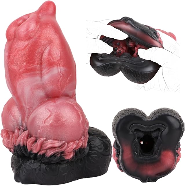 Dildo Shaped Male Masturbator Cup 1.54lbs Silicone Realistic Vagina/Anus Simulator with Elastic Tight Sleeve Adult Sex Toy for Men Open-Ended Penis Sleeve Masturbators Cup for Men