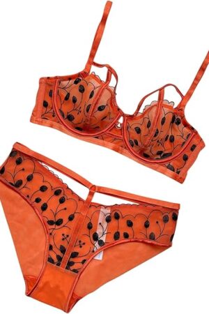 Bra and Panty Sets for Women, Women Plus Size Sexy Lingerie Two Piece Lace Mesh See Through Babydoll for Sex Naughty