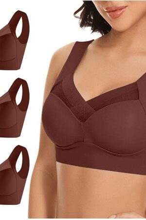 3 Pcs Zenchic Bras for Women Seamless Sexy Push Up Wireless Bralettes Full Coverage Posture Correcting Everyday Bra