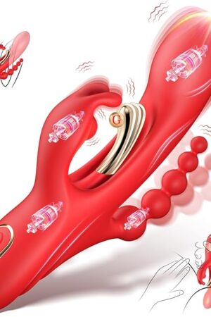 4 in 1 Sex Toys Rabbit Vibrators Dildo - Adult Toys Clitoris G Spot Vibrator with 4 * 9 Vibration, Adult Sex Toys for Women Couple Clitoral Stimulator with Anal Beads & Pen Vibrator, Women Sex Toys