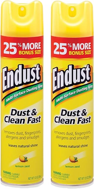 Endust Multi-Surface Dusting and Cleaning Spray, Lemon Zest, 125 Ounce (Pack of 2)