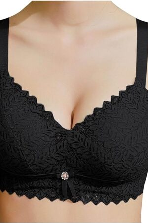 Lace Push Up Bra for Women Longline Underwire Bra Sexy Deep V Padded Lingerie Adjustable Straps Floral Bralette
