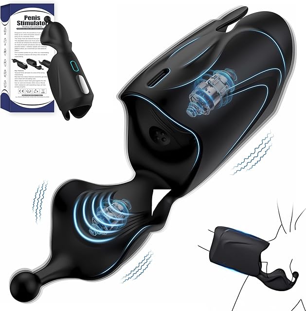 Automatic Adjustable Male Masturbator, Multi-use Vibrator Trainer with 10 Vibrations, Penis Pump Glans Training Tool, Hands Free Testicle Masturbators Vibrators for Men, Machine Stimulator Sex Toy