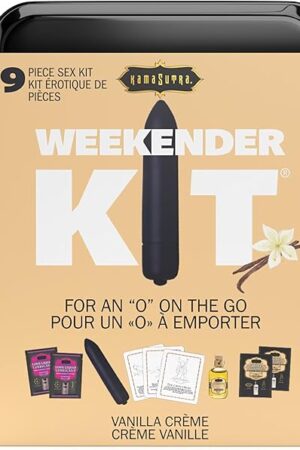Kama Sutra Weekender Kits - Includes Deluxe Vibrator, Oil of Love, Divine Nectar, Love Liquid, and Erotic Position Playcards (Vibe Vanilla Creme)