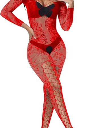Women Fishnet Bodystocking Sexy Badydoll Bodysuit Soft Nightwear Lingerie One Piece