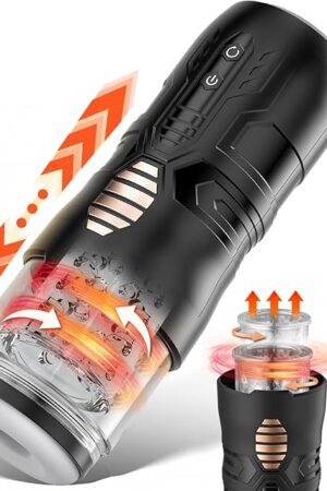 Automatic Male Masturbator Sex Toy - Male Sex Toy with 7 Thrusting & Rotating Modes, Rechargerable Hands Free Male Stroker Masturbators with 3D Realistic Textured, Adult Toys for Men