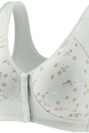Daisy Bra for Seniors, No Underwire Front Closure Comfort Bras, Wireless Snap Closing Bra for Older Women