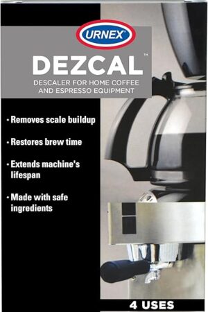 Descaling Powder Solution - 4 Uses - Activated Scale Remover for use with Keurig 10/20, Home Coffee and Espresso Machines, Kettles, Garment Steamers