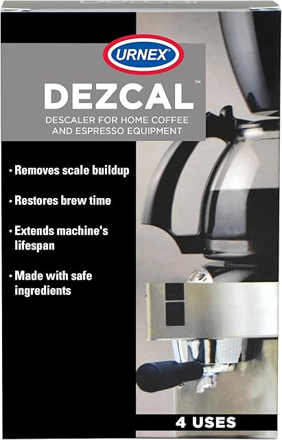 Descaling Powder Solution - 4 Uses - Activated Scale Remover for use with Keurig 10/20, Home Coffee and Espresso Machines, Kettles, Garment Steamers