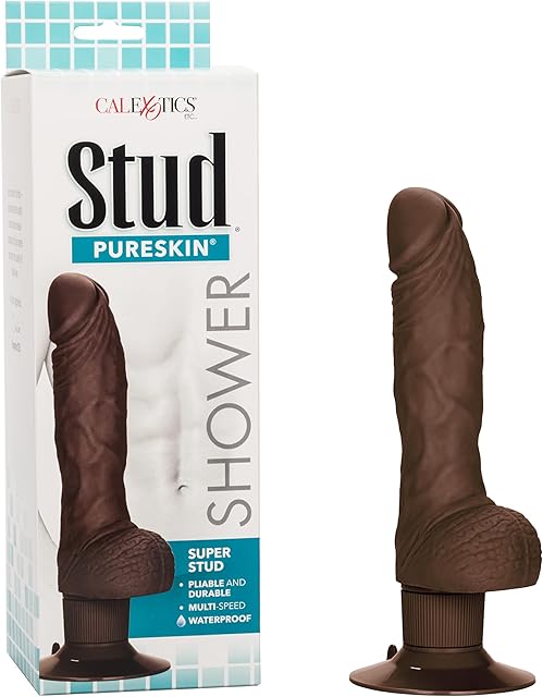 CalExotics Novelties Waterproof Shower Super Stud Dildo, Brown