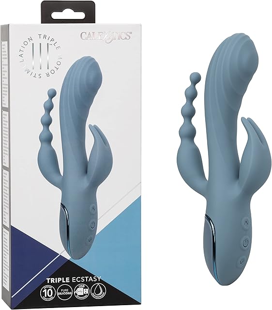 CalExotics III Triple Ecstasy Vibrator - SE-4386-10-3 Blue
