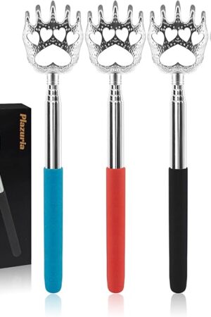 (4-Pack) Portable Extendable Telescopic Bear Claws Metal Back Scratchers/Hand Massager/Backslap with Rubber Handles