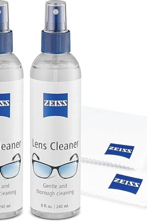 ZEISS Lens Care Pack – 2x 8oz Streak-Free Lens Spray and Microfiber Cloths for Eyeglasses and Optics