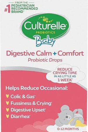 Culturelle Baby Digestive Calm & Comfort Probiotic (Age 0-12 Mos) 85Ml, Helps Periodic Colic, Gas, Fussiness, Crying & Digestive Upset In Infants & Newborns, Vegan Non-Gmo Gluten-Free, 1 Mos Supply