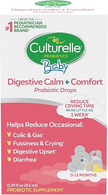 Culturelle Baby Digestive Calm & Comfort Probiotic (Age 0-12 Mos) 85Ml, Helps Periodic Colic, Gas, Fussiness, Crying & Digestive Upset In Infants & Newborns, Vegan Non-Gmo Gluten-Free, 1 Mos Supply