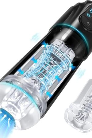 Automatic Sucking Masturbator for Men - Upgraded Male Masturbators Cup with 10 Vibrating & Suction, Hands Free Blowjob Adult Sex Toys Stroker Pocket Pussy with 3D Textured for Male Penis Pumps | Black