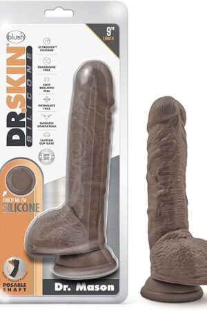 Blush Novelties Dr. Skin - Large Silicone 9 inch Dildo with Suction Cup Base. Realistic Sex Toy for Women, Men & Couples - Soft & Ultrasilk Smooth - Purio Silicone - Safe Toy