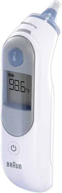 Braun ThermoScan 5 Ear Thermometer - ExacTemp Stability Indicator for Professional Accuracy, Digital Display, Baby and Infant Friendly, No 1 Brand Recommended by Pediatricians, FSA and HSA Eligible