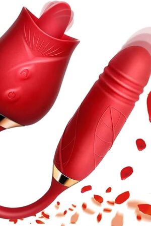2024 Rose Viboator Stimulator Licking Sucking 10 Speed Adult Tools for Women Quiet Birthday Gift Fast Charge Waterproof Waterproof, Dual Motor-ZN1905
