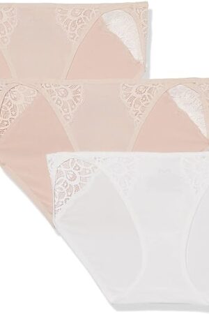 Women's M String Bikini Panties with Lace Accents, Bikini Underwear for Women, 3-Pack