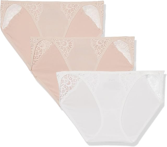Women's M String Bikini Panties with Lace Accents, Bikini Underwear for Women, 3-Pack